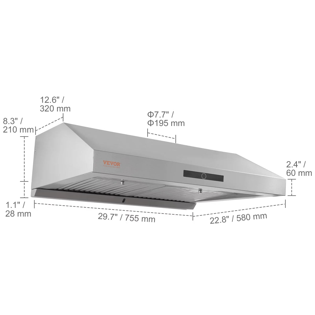 30inch Stainless Steel Under Cabinet Range Hood P4882