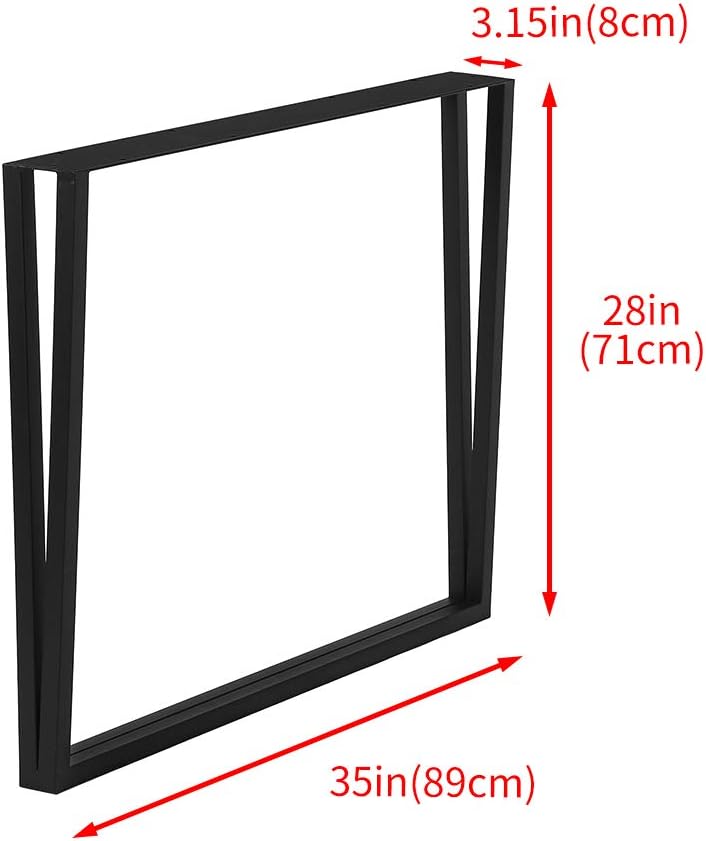 28” Height 18” Wide Black Metal Table Legs 2 PCS X36741