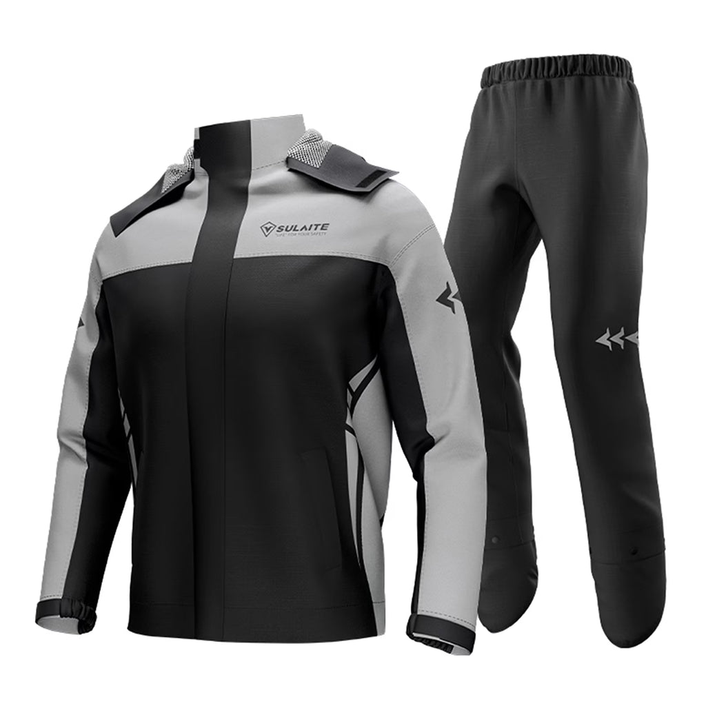 Waterproof Motorcycle Rain Suit Jacket and Pants with Storage Bag O775