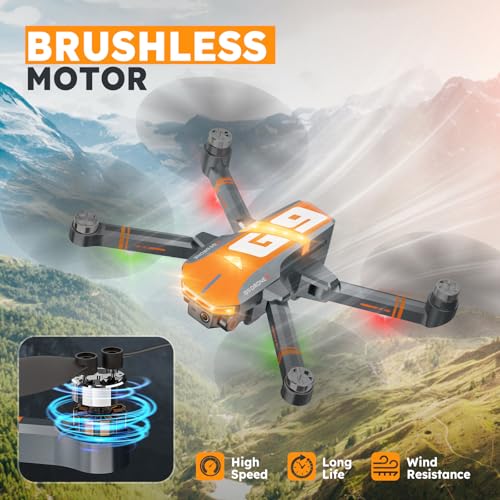 Dark Gray 4K Camera Drone with Brushless Motor, Follow Me Mode, Auto Return, Foldable RC Quadcopter H9714