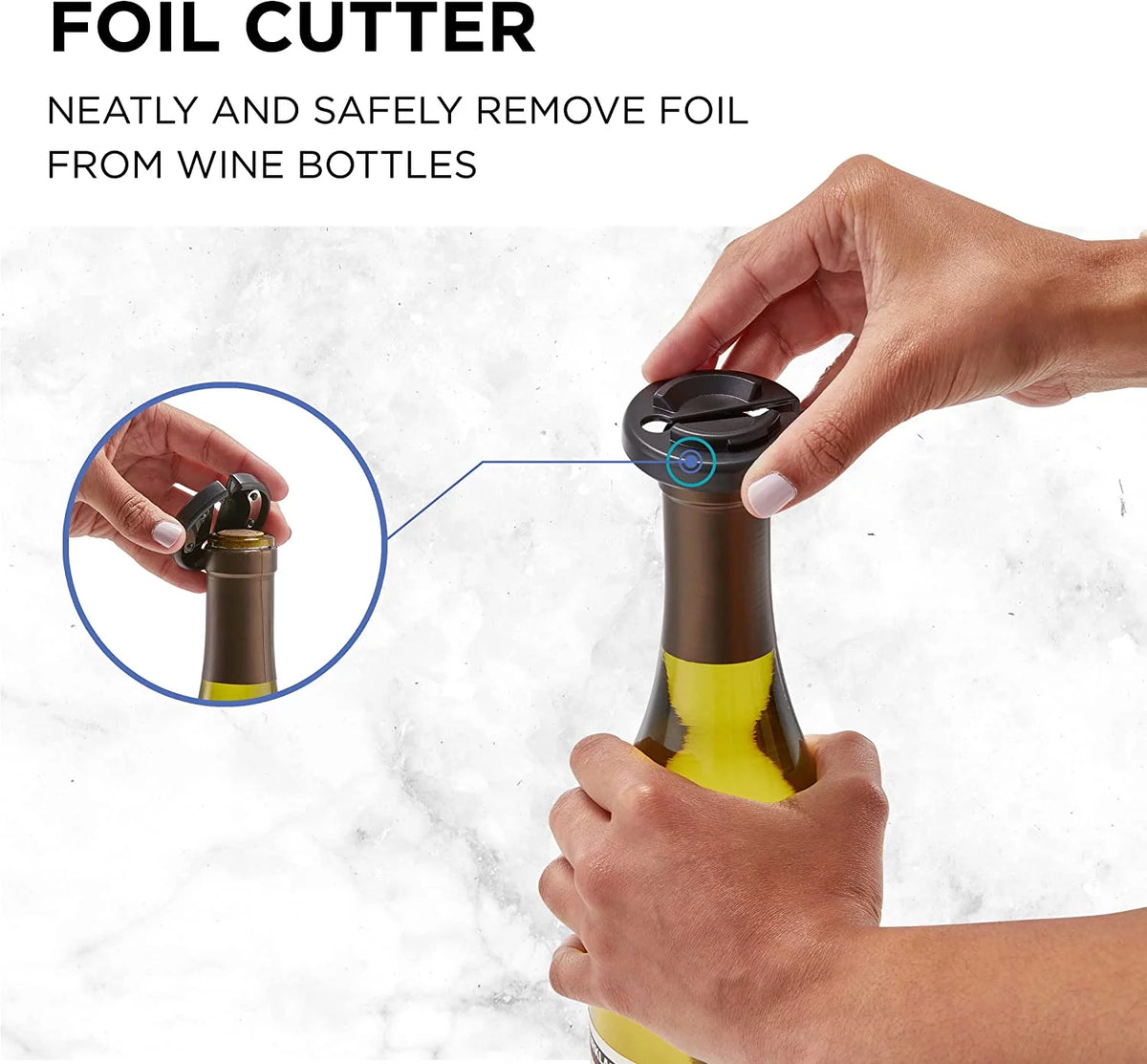 Wine Accessory Kit with Electric Bottle Opener, Aerator Dispenser, Preserver Pump, Cork Stoppers & Foil Cutter T826961