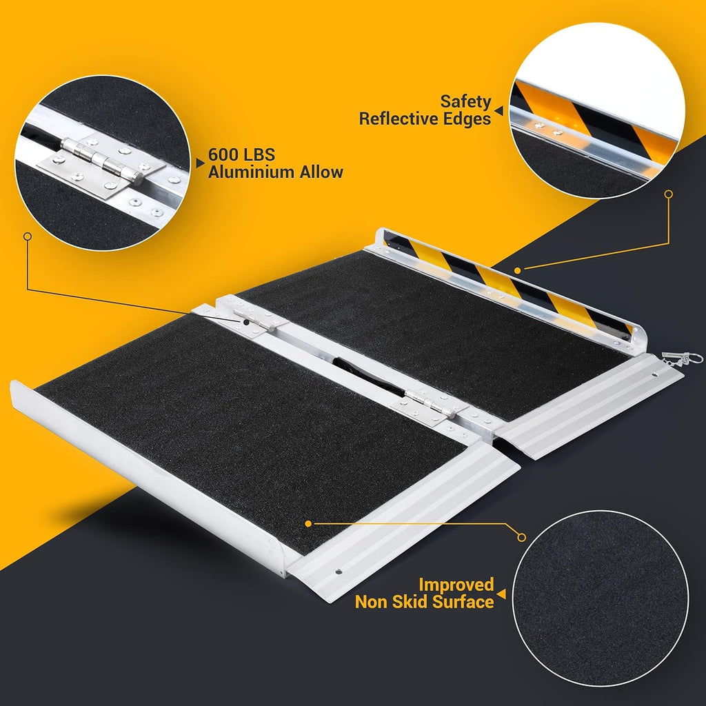 Portable Foldable Wheelchair Ramp with Handle (2FT) Q333