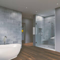 51x22 x 80x22 Hinged Frameless Shower Door Brushed Nickel O972330