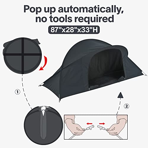 Grey Pop Up Portable Bed Tents 87"x28"x33"H V36938