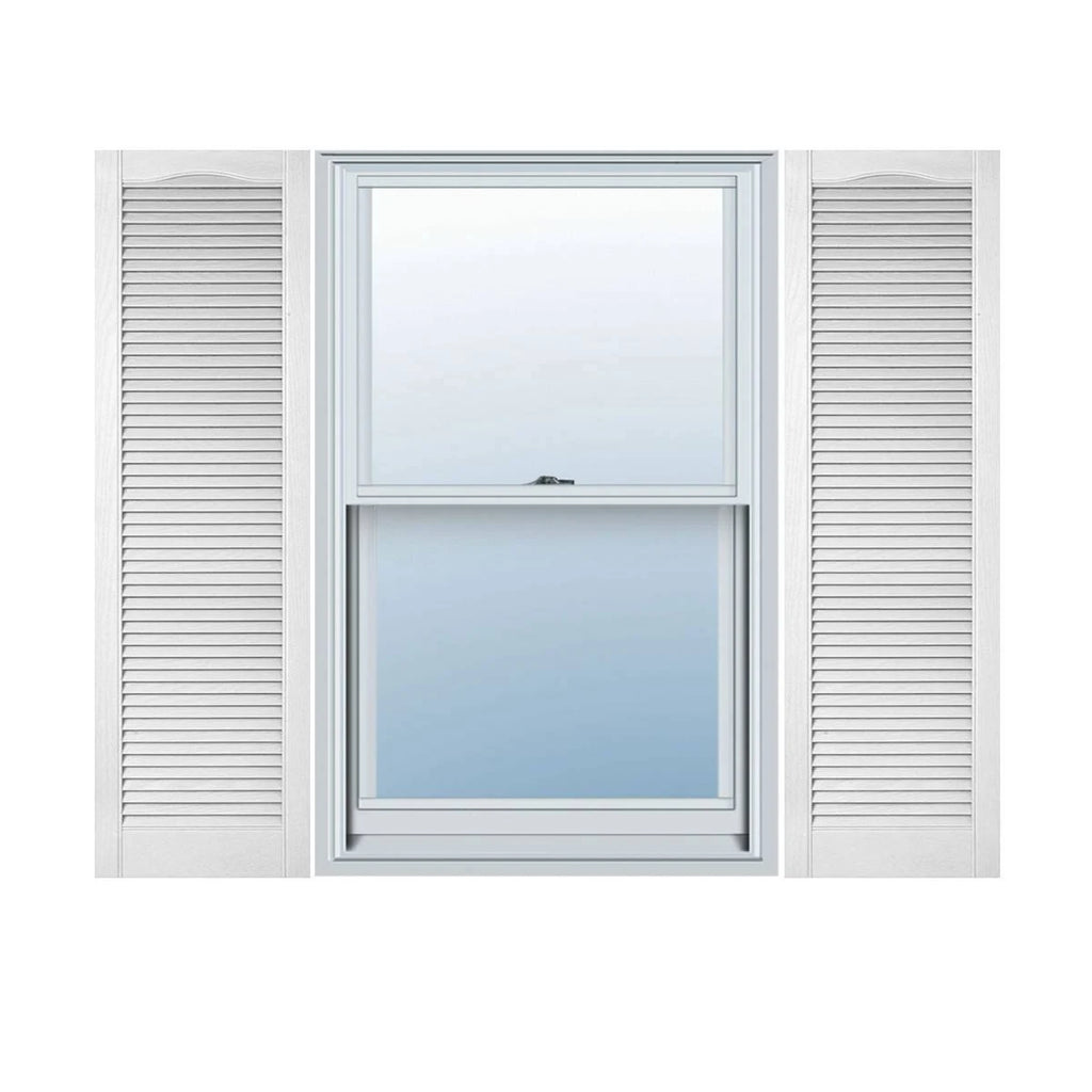 Vinyl Cathedral Top Open Louver Shutters R4027