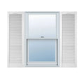 Vinyl Cathedral Top Open Louver Shutters R4027