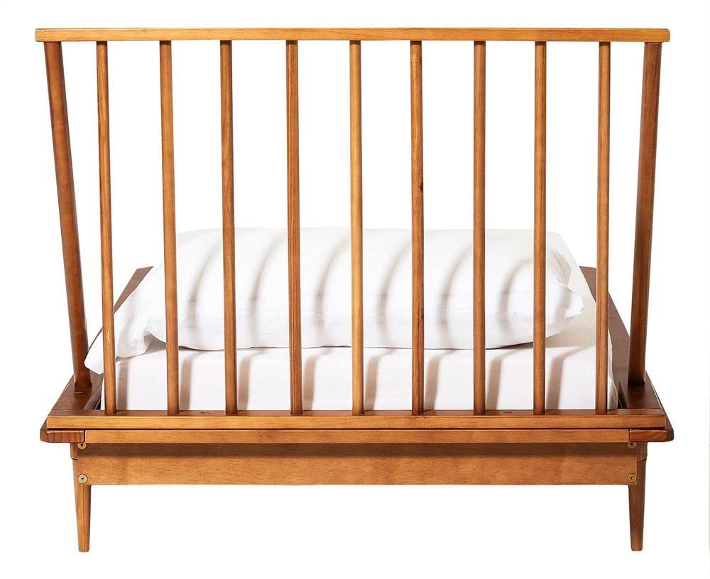 Twin Mid Century Solid Wood Spindle Bed O69373