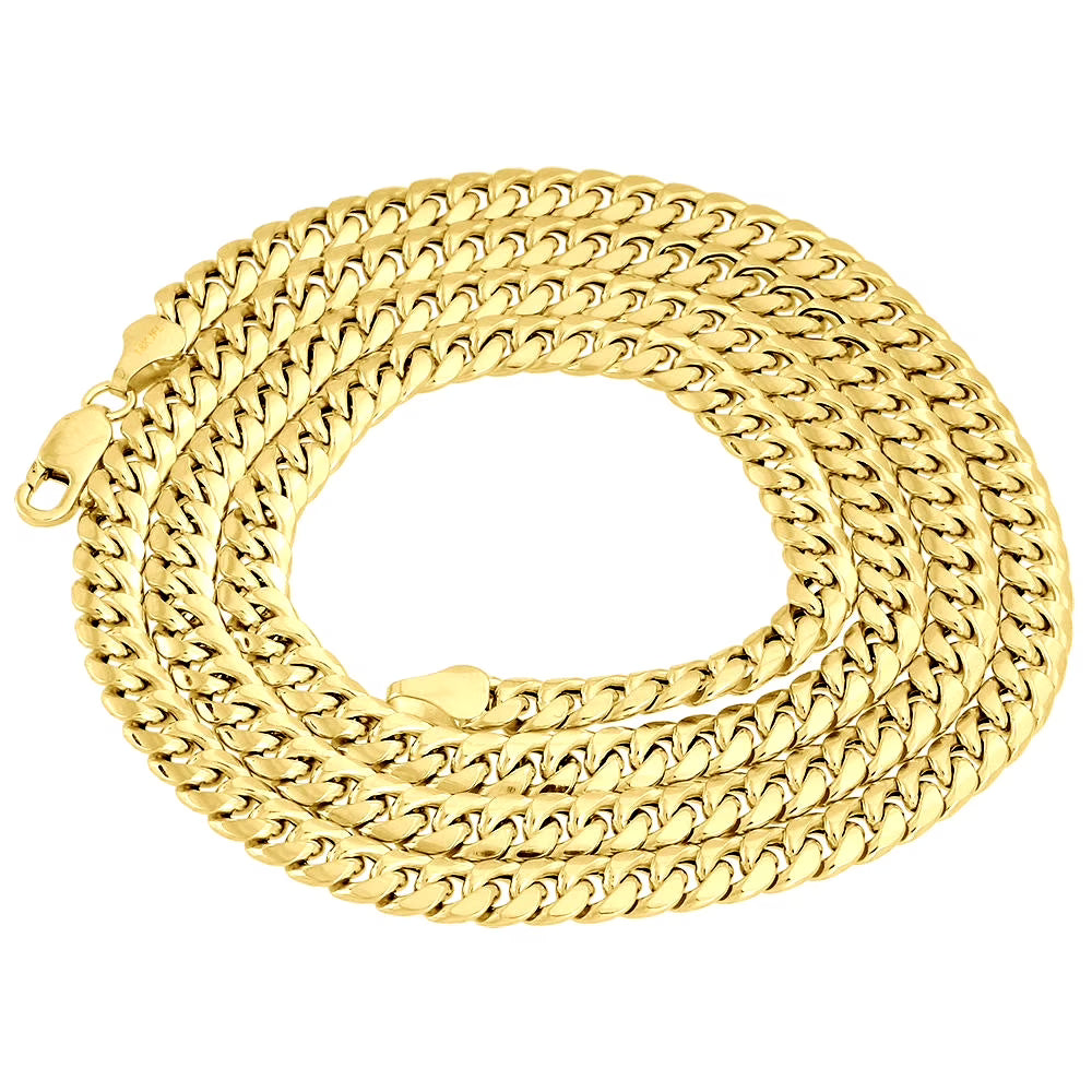 18K Yellow Gold 6mm Solid Miami Cuban Link Chain 22" Necklace N532364