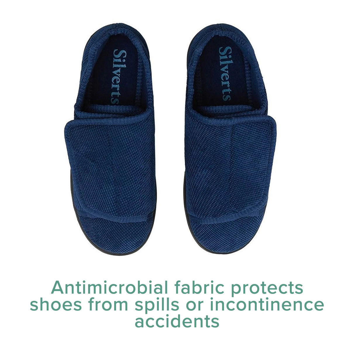 Navy Double-Extra Wide Easy Closure Slipper P331133