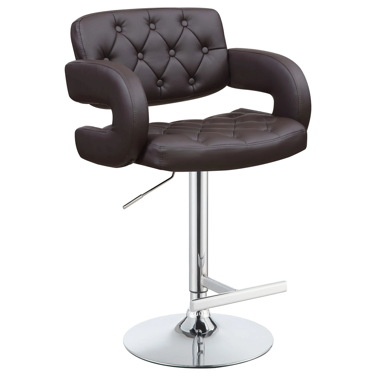 Adjustable Bar Stool Chrome and Brown W873889