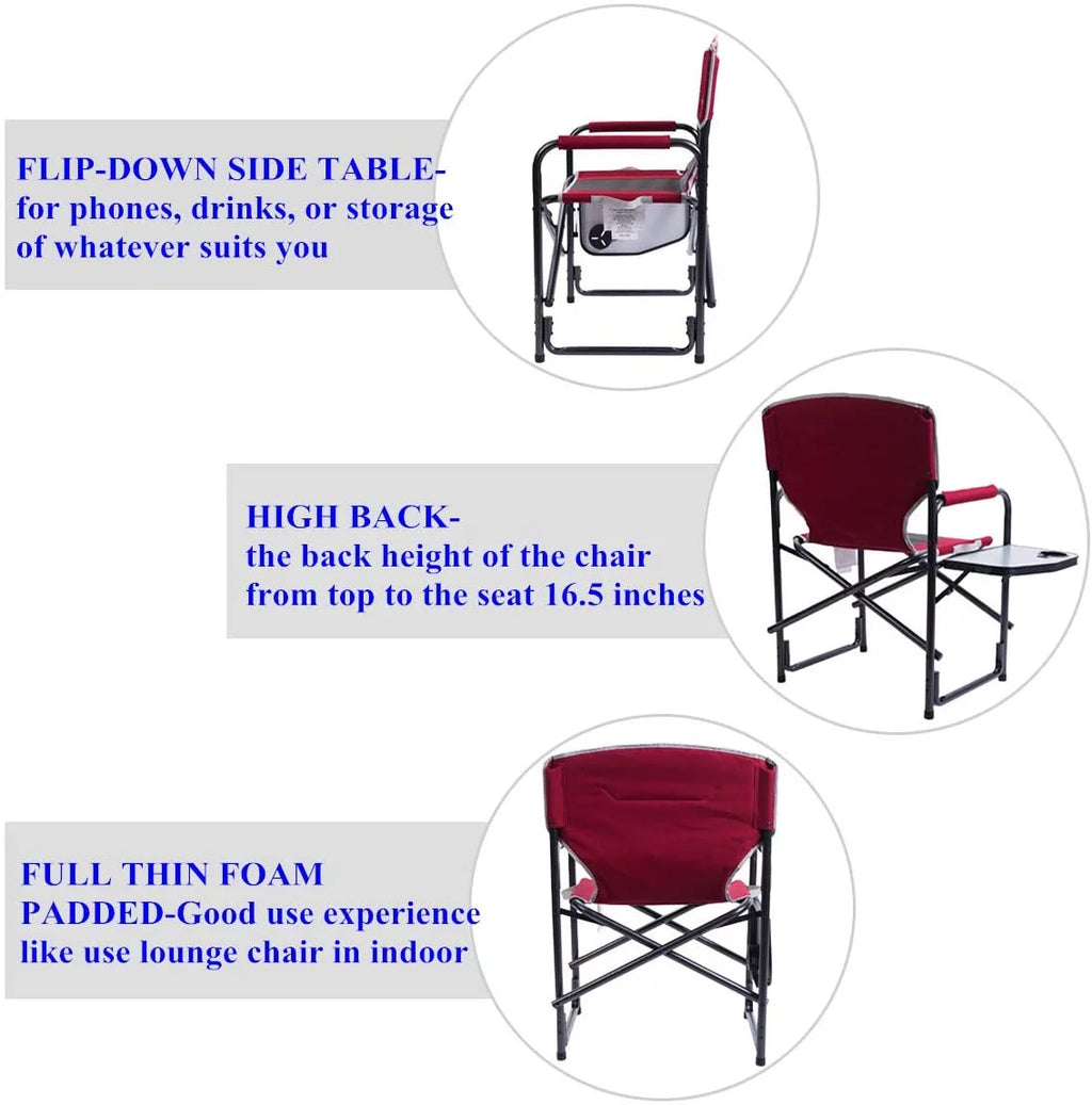 Folding Aluminum Camping Chair with Side Table R716047