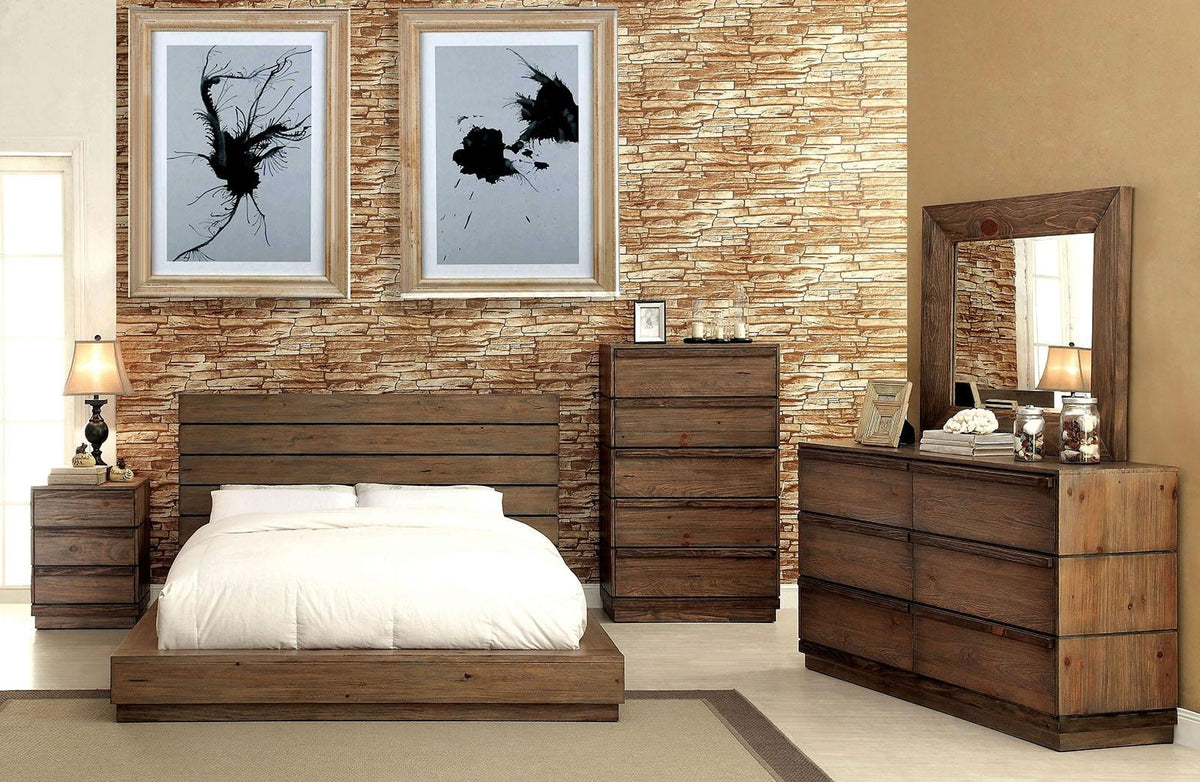 Solid Wood King Bedroom Set 5pcs P701895