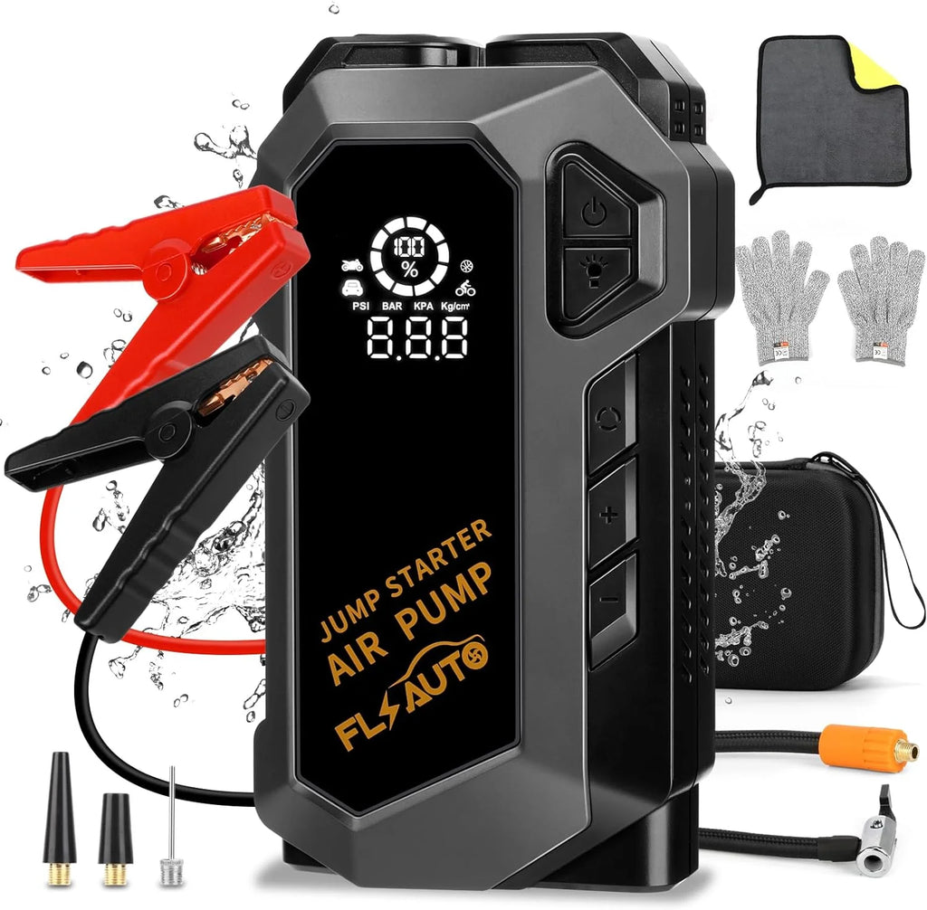 Portable 4000A Peak Car Jump Starter with 150 PSI Air Compressor U22417