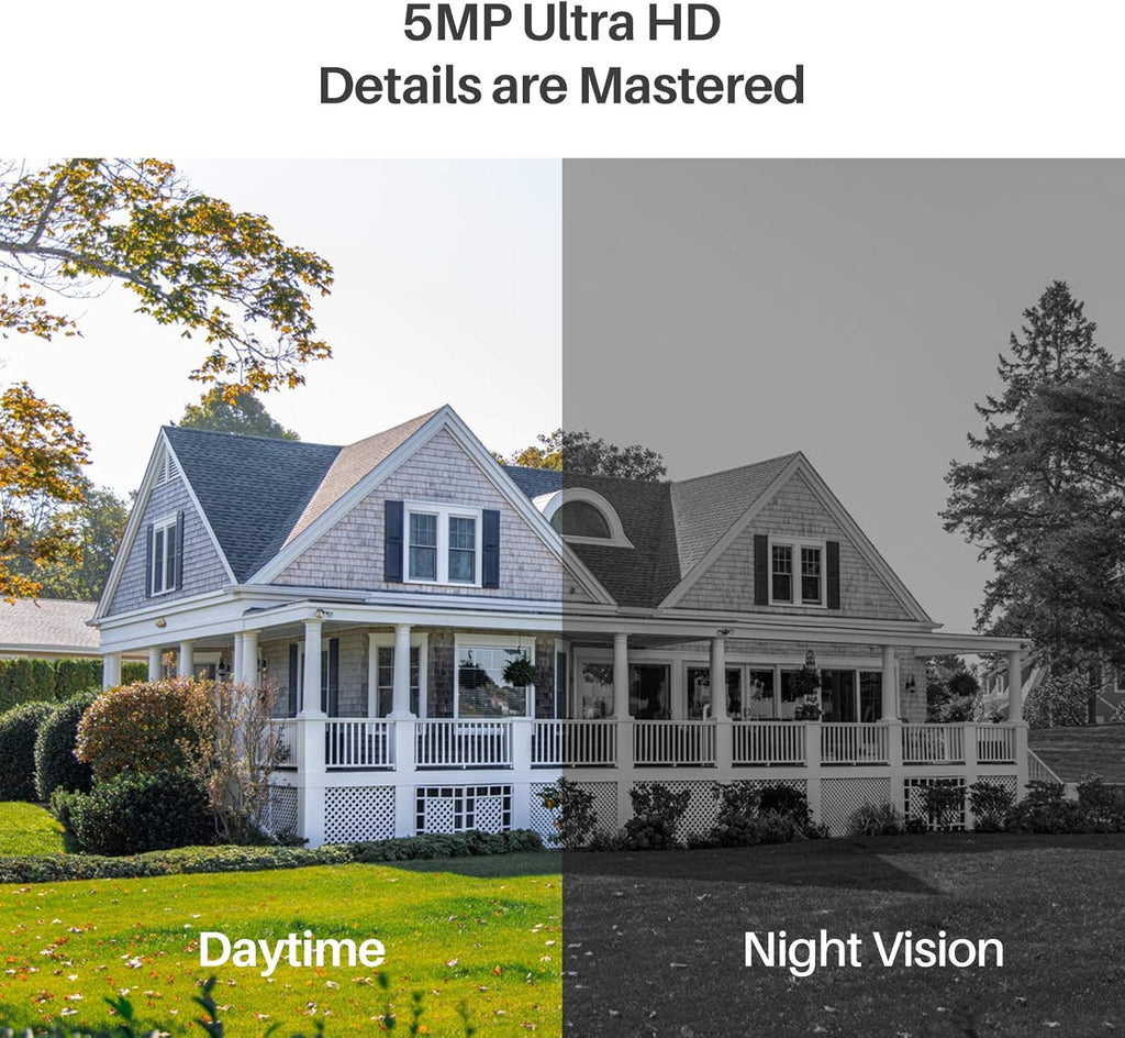 5MP PoE Security Camera System with 4 Cameras and 1TB HDD S597
