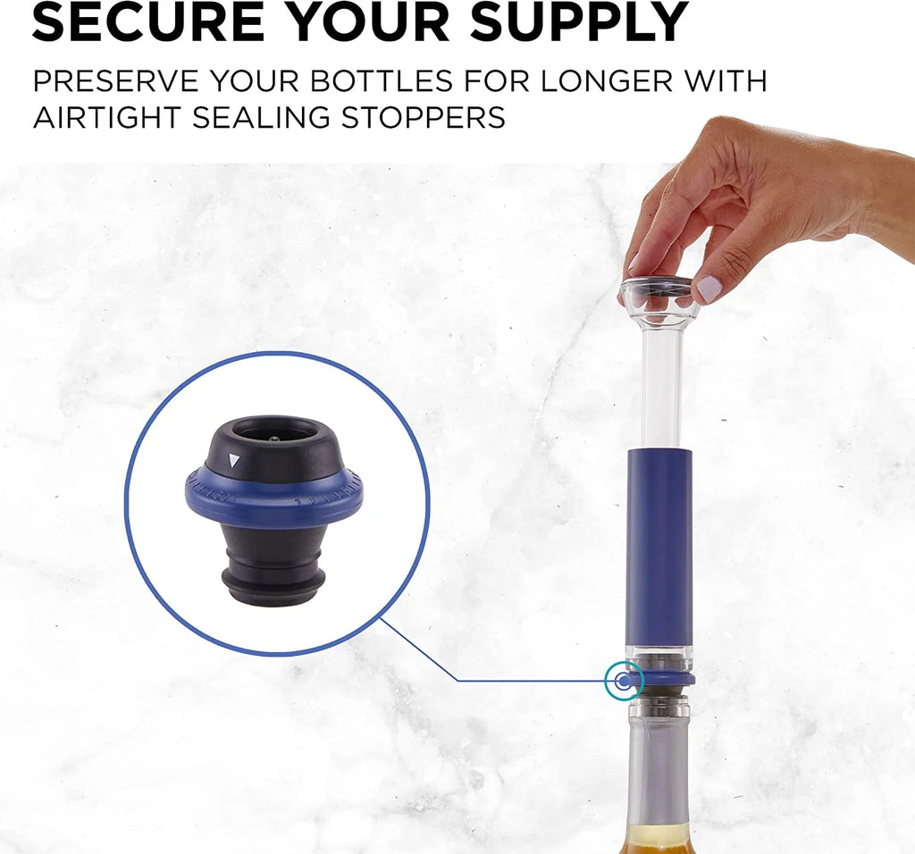 Wine Accessory Kit with Electric Bottle Opener, Aerator Dispenser, Preserver Pump, Cork Stoppers & Foil Cutter T826961