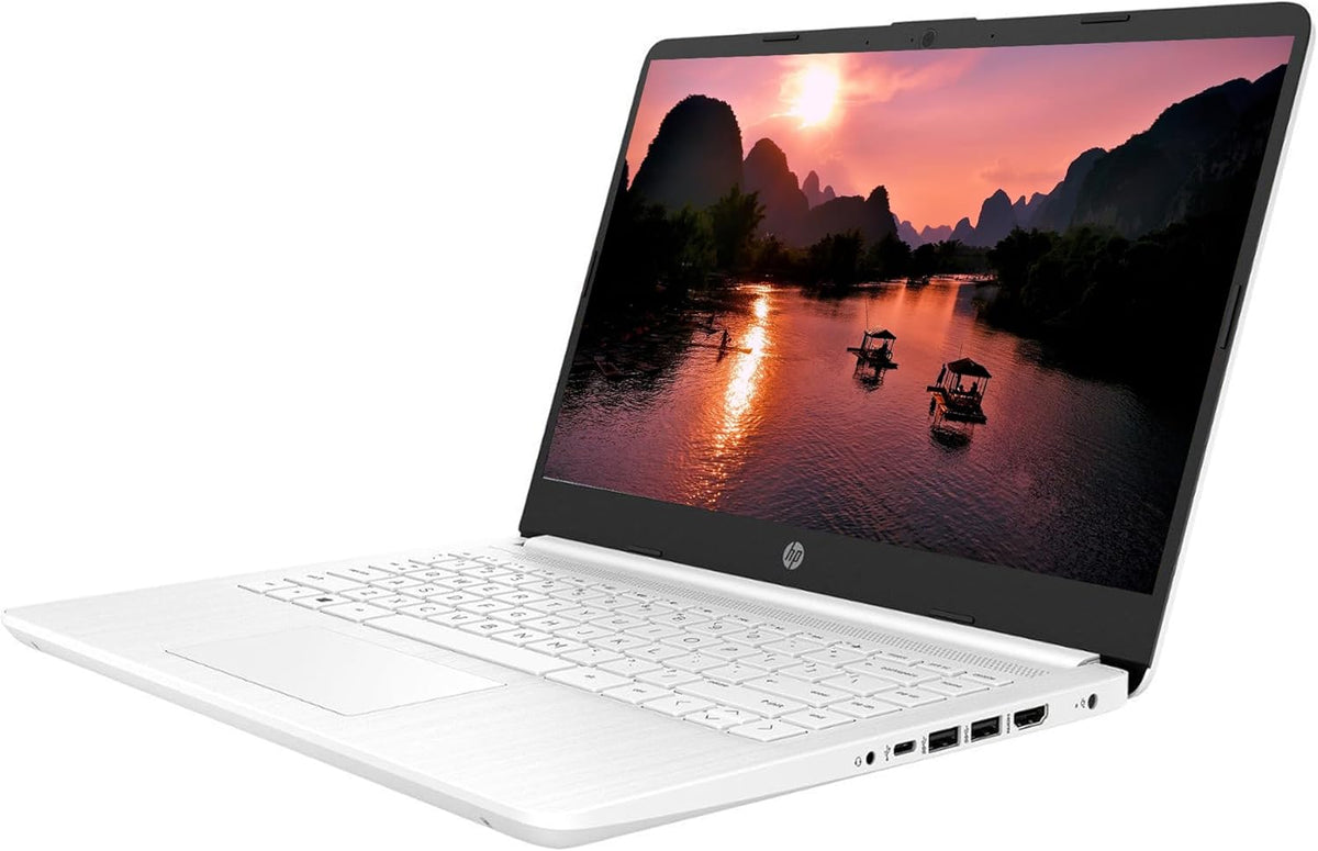 14-inch HD Laptop Computer Intel Dual Core 2.8GHz 8GB RAM 128GB 64GB SSD 64GB Card Webcam Bluetooth HDMI USB-C Wi-Fi Windows 11 S White T461