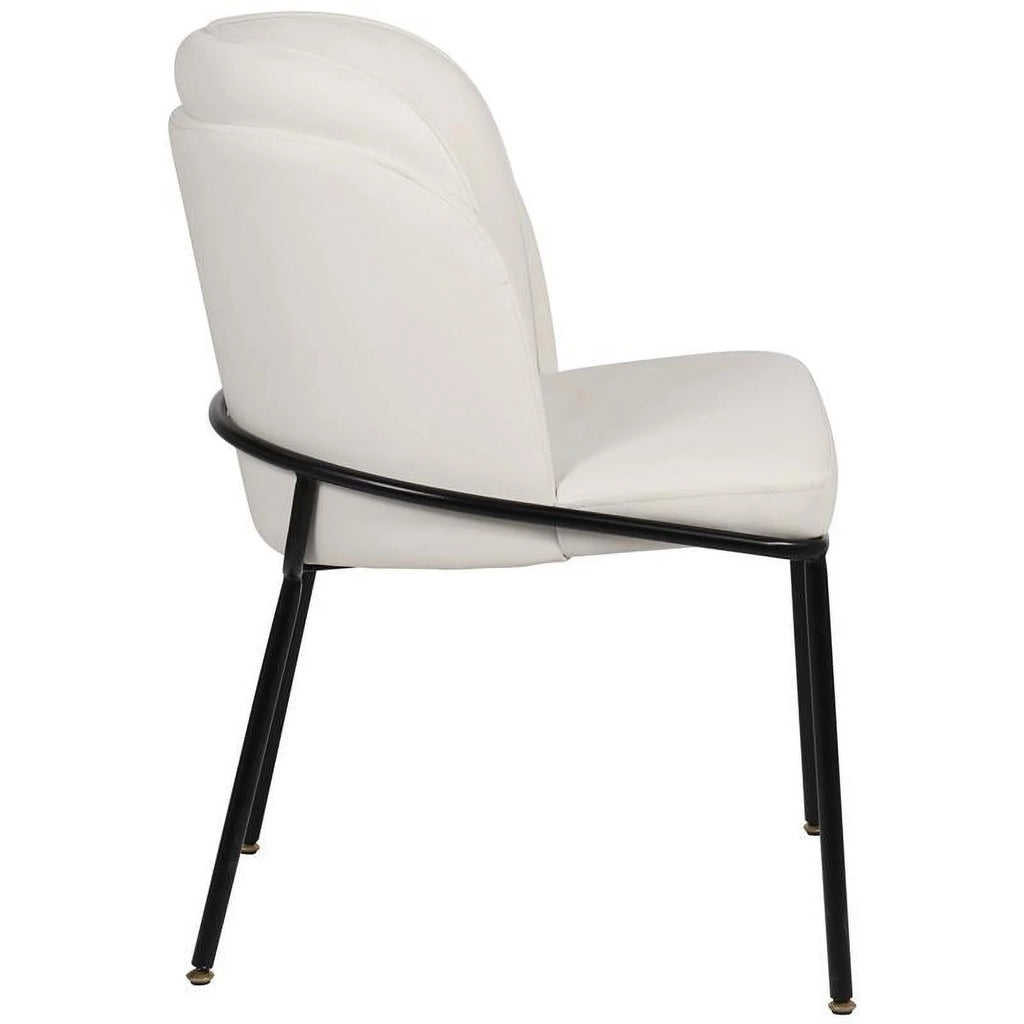 White Vegan Leather Dining Chair Q677459