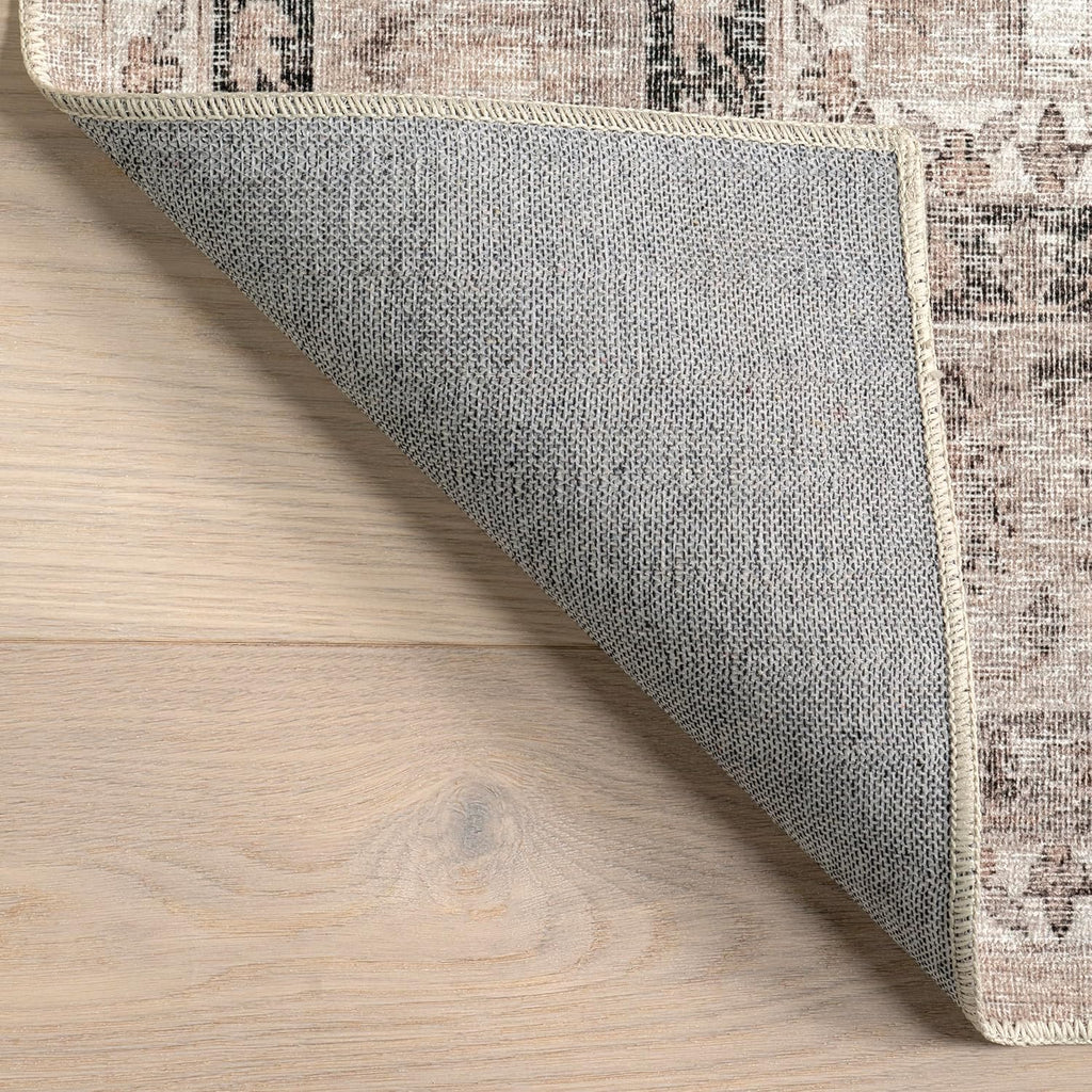 6x9 Spill Proof Machine Washable Area Rug, Stone/Ivory X82741