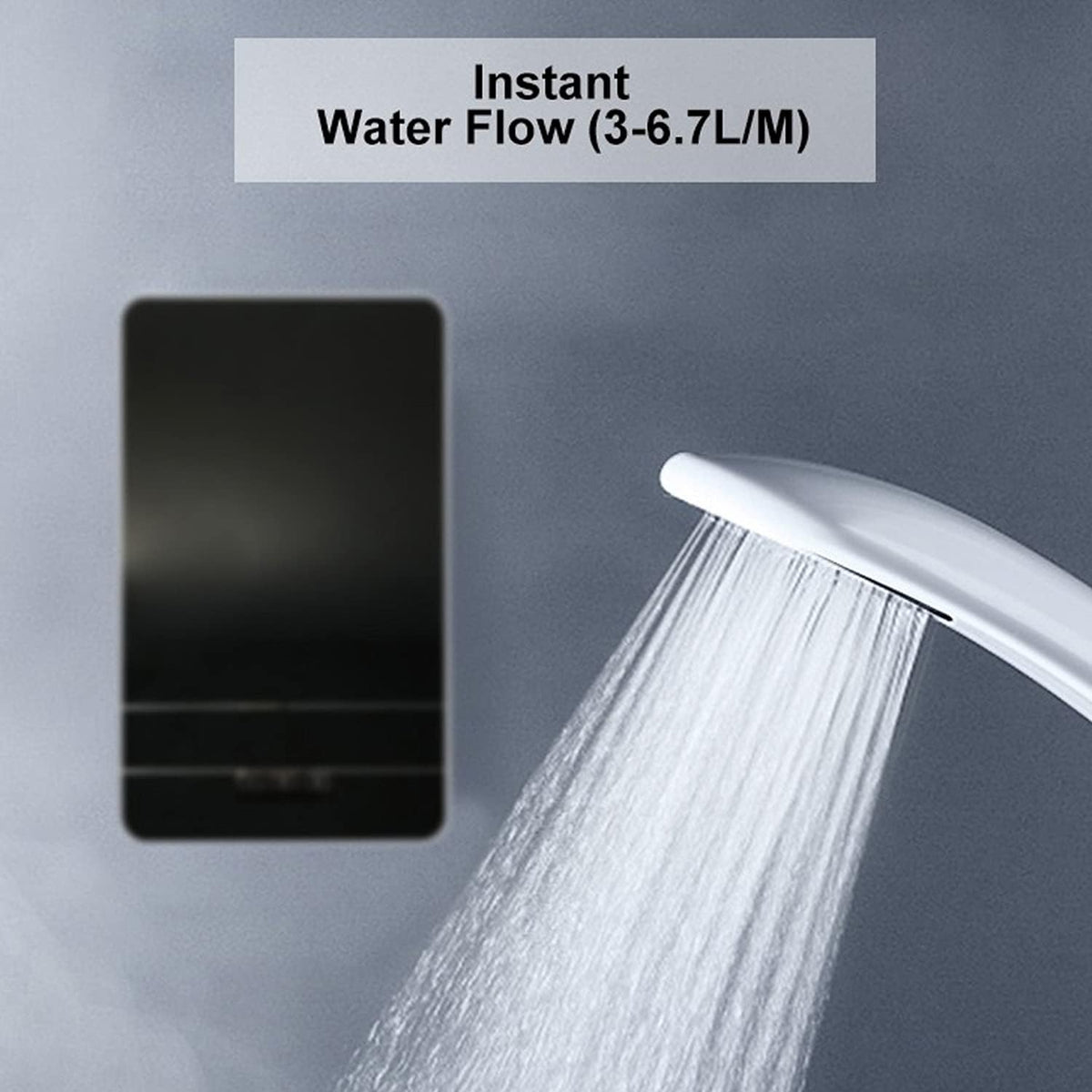 Electric Tankless Water Heater 6.5KW 220V Black Q147206