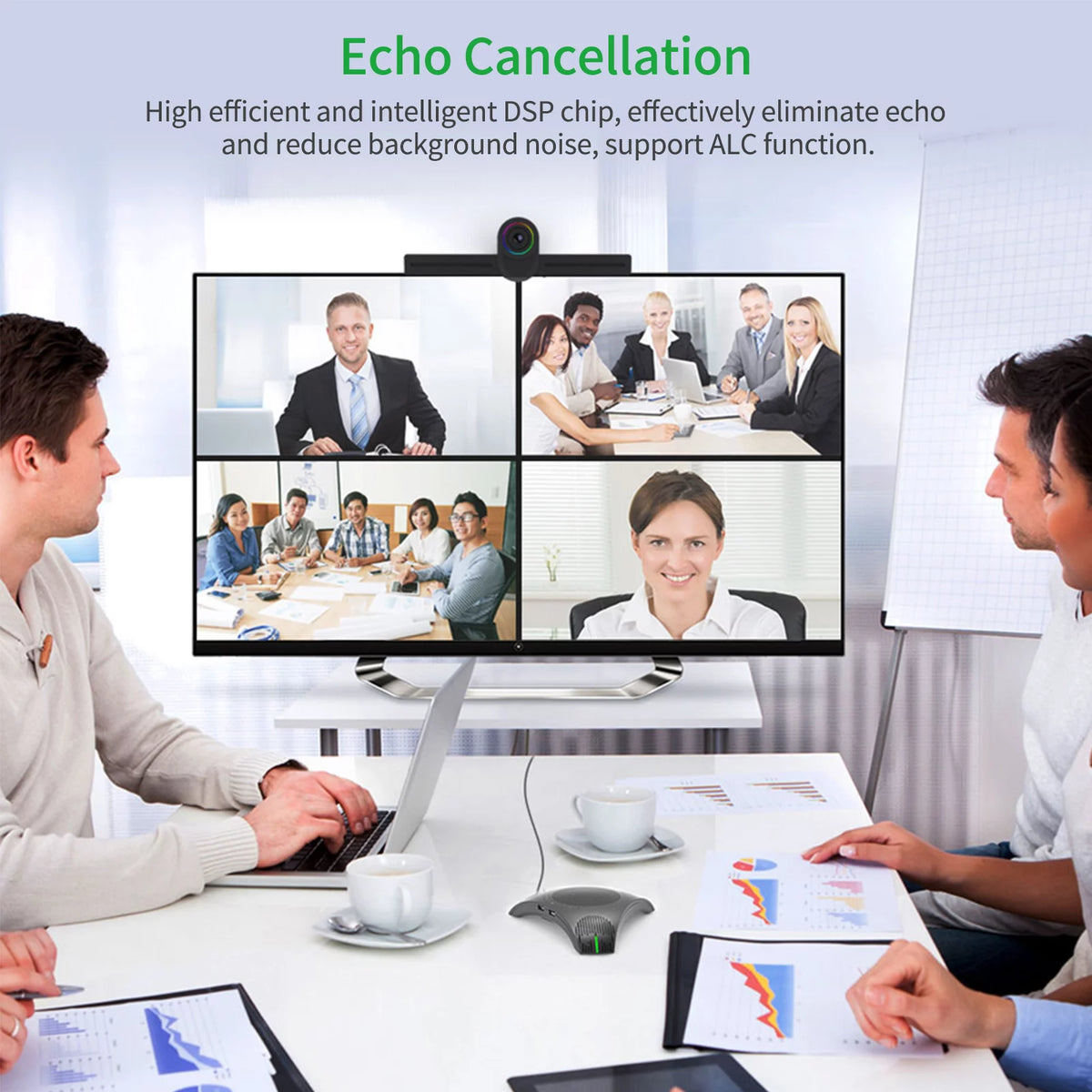 USB Speakerphone Conference Microphone Omnidirectional Computer Mic with Mute Key S80072