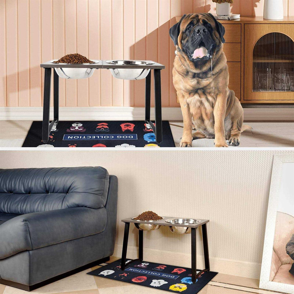 Elevated Dog Bowls with 2 X-Large Stainless Steel Bowls and Slow Feeder K120