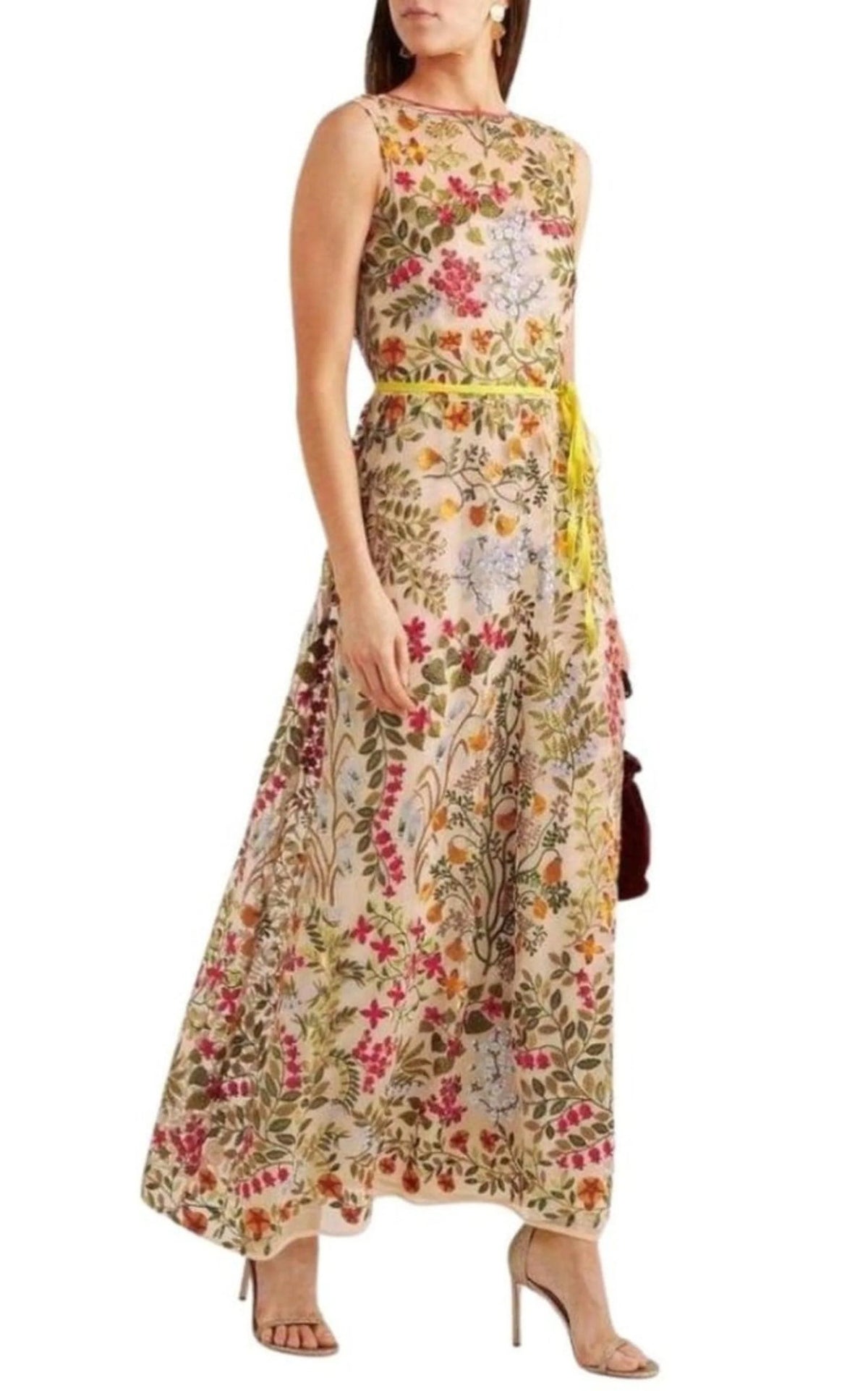 Embroidered Tulle Maxi Dress H351