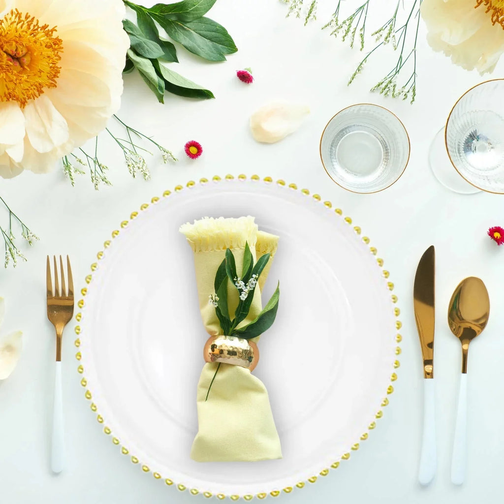 Gold Beaded Glass Charger Plates U41777