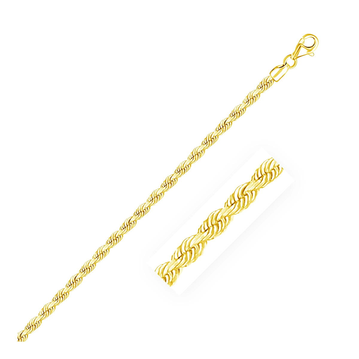 10k Yellow Gold Diamond Cut Rope Chain 22 in Y435020