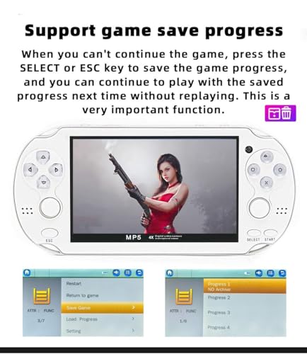 Handheld Game Console 4.3 inch Double Joystick 8GB 2200 Retro Game Portable Black E45234