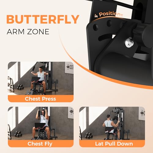 150LBS Weight Stack Home Gym Equipment with Pulley System O376903
