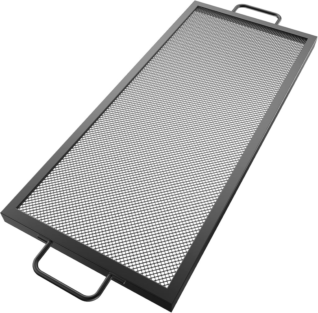 Black Steel Fire Pit Cooking Grate with Handles, Pack of 2 M738