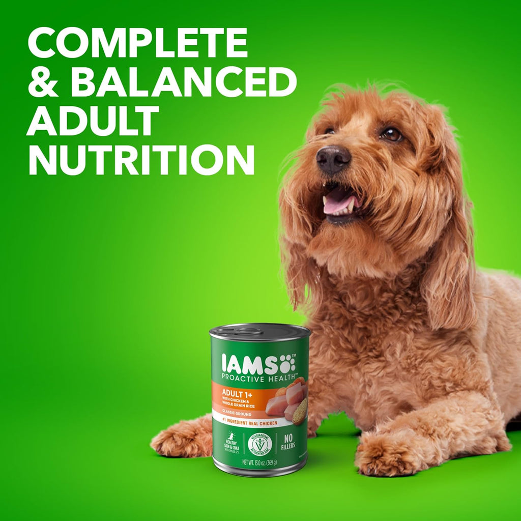 Adult Wet Dog Food Chicken & Rice 13 Ounce Pack of 24 V918494