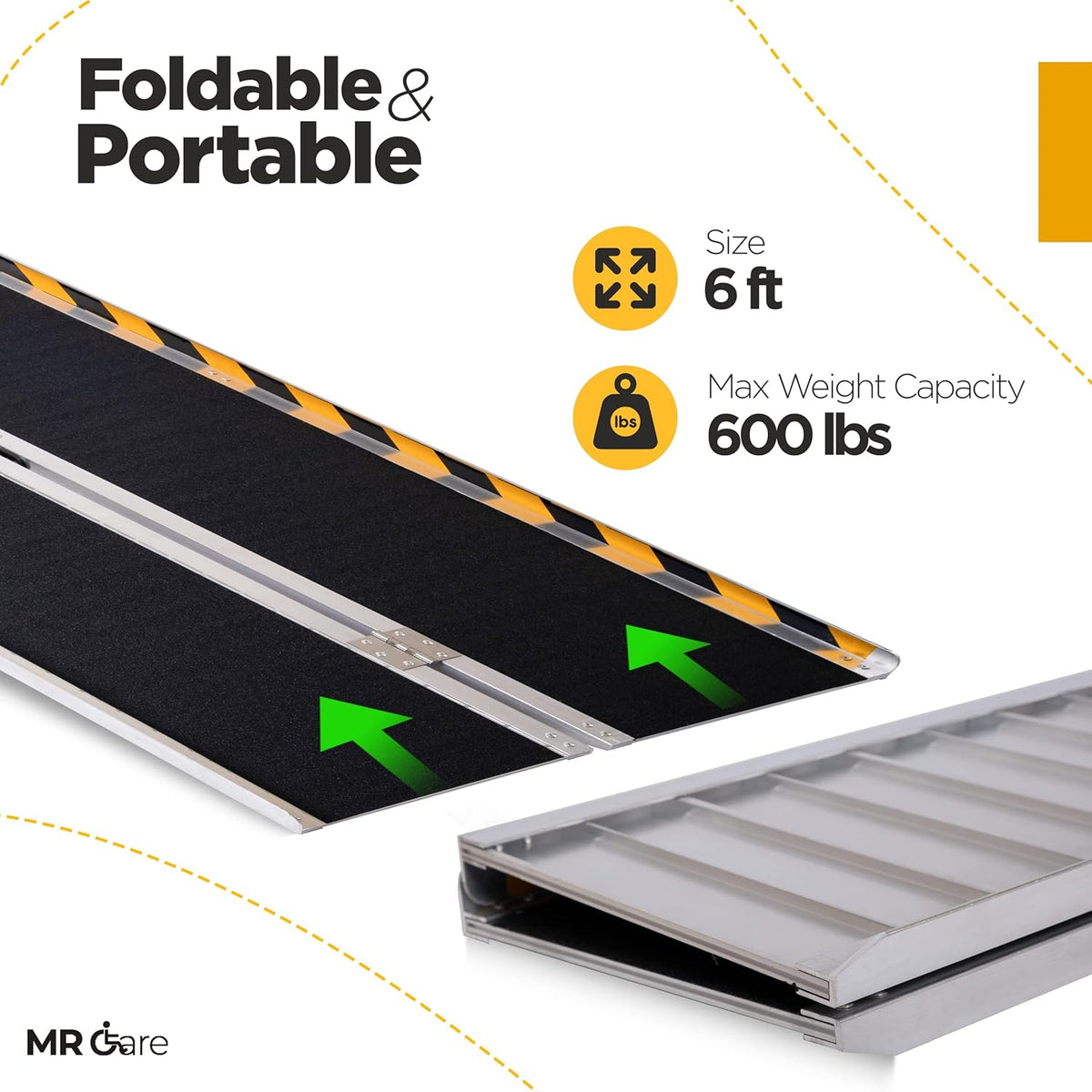 Portable Foldable Wheelchair Ramp with Handle (2FT) Q333