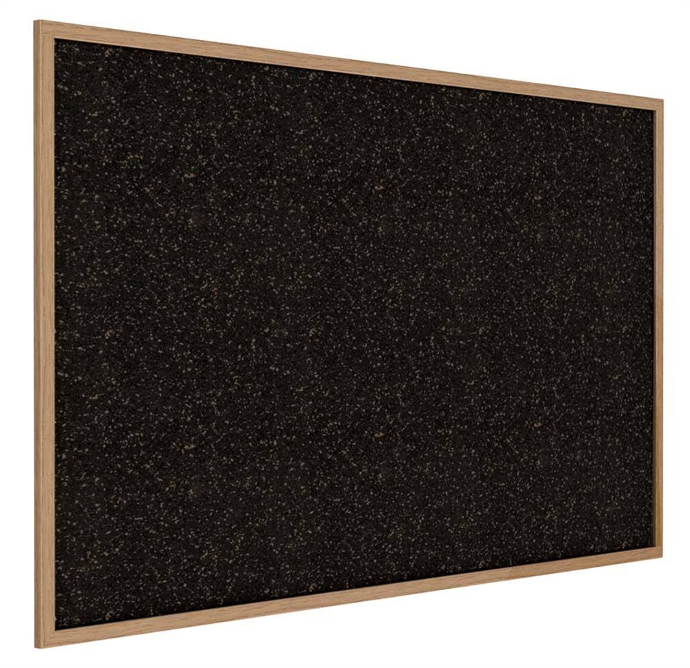 Tan Speckled Wood Frame Recycled Rubber Bulletin Board E13869