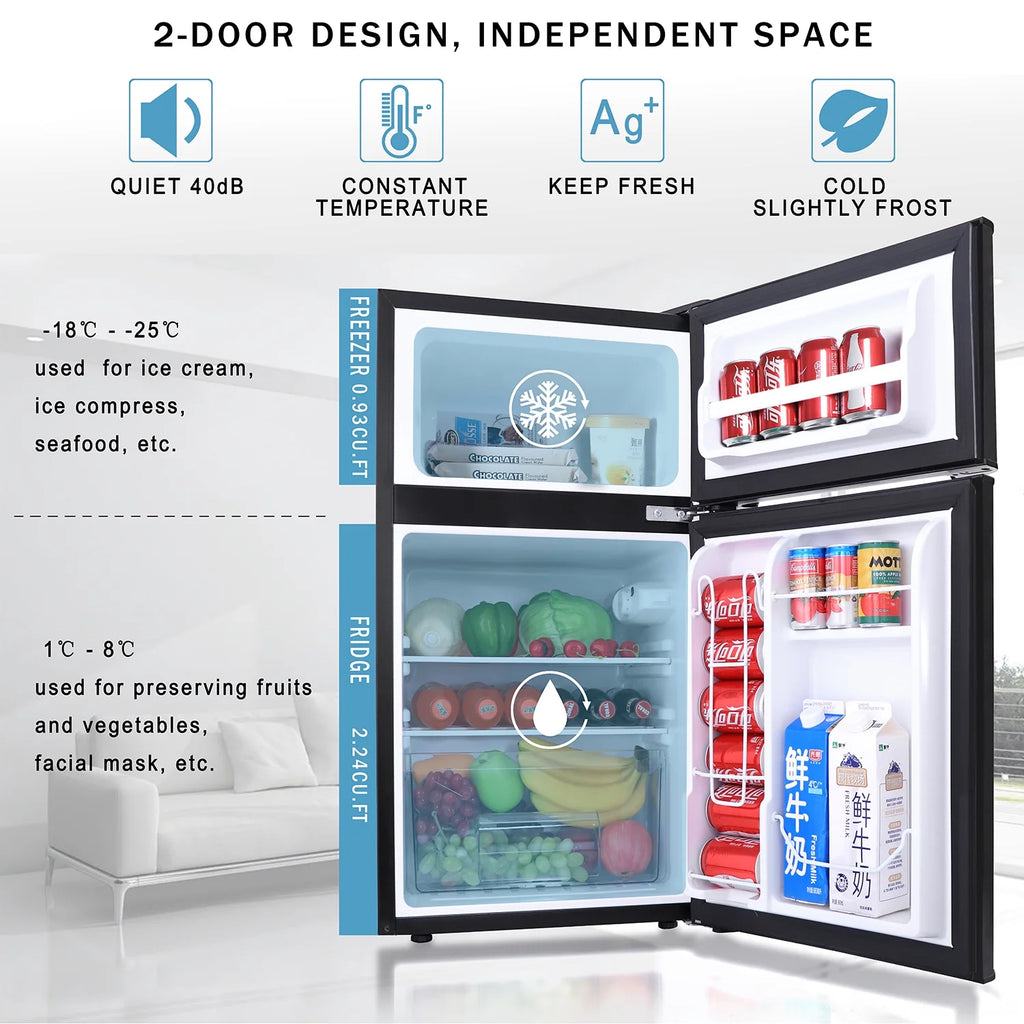3.2 Cu ft Compact Mini Refrigerator Separate Freezer E67813