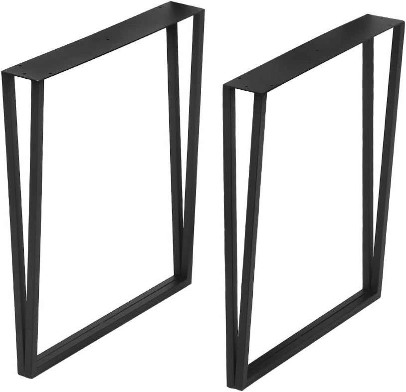 28” Height 18” Wide Black Metal Table Legs 2 PCS X36741
