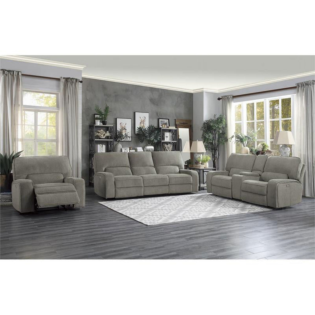 Mocha Chenille Power Double Reclining Sofa L987584