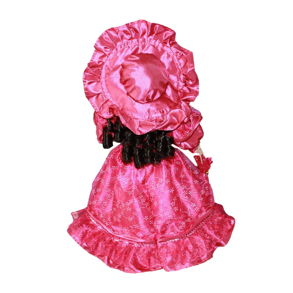 Pink Ceramic Dollhouse Lady with Dress S79579
