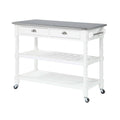 White Stainless Steel Top Kitchen Cart B854