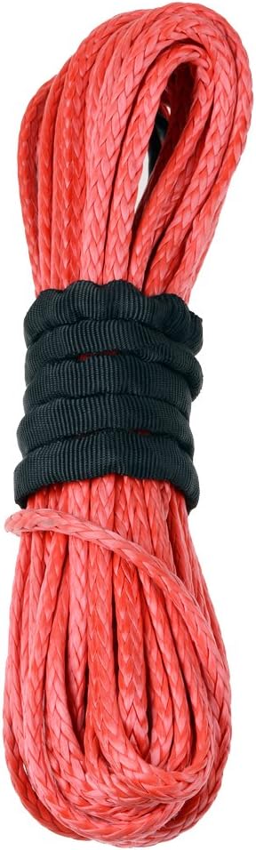 85ft x 3/8 inch Synthetic Winch Line Rope with Heat Rock Guard Z475