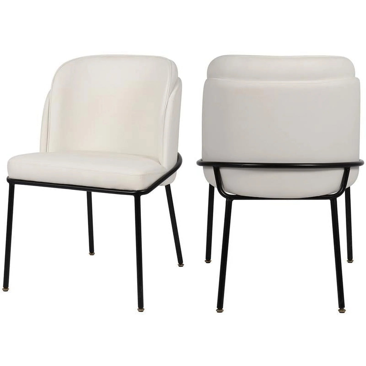 White Vegan Leather Dining Chair Q677459