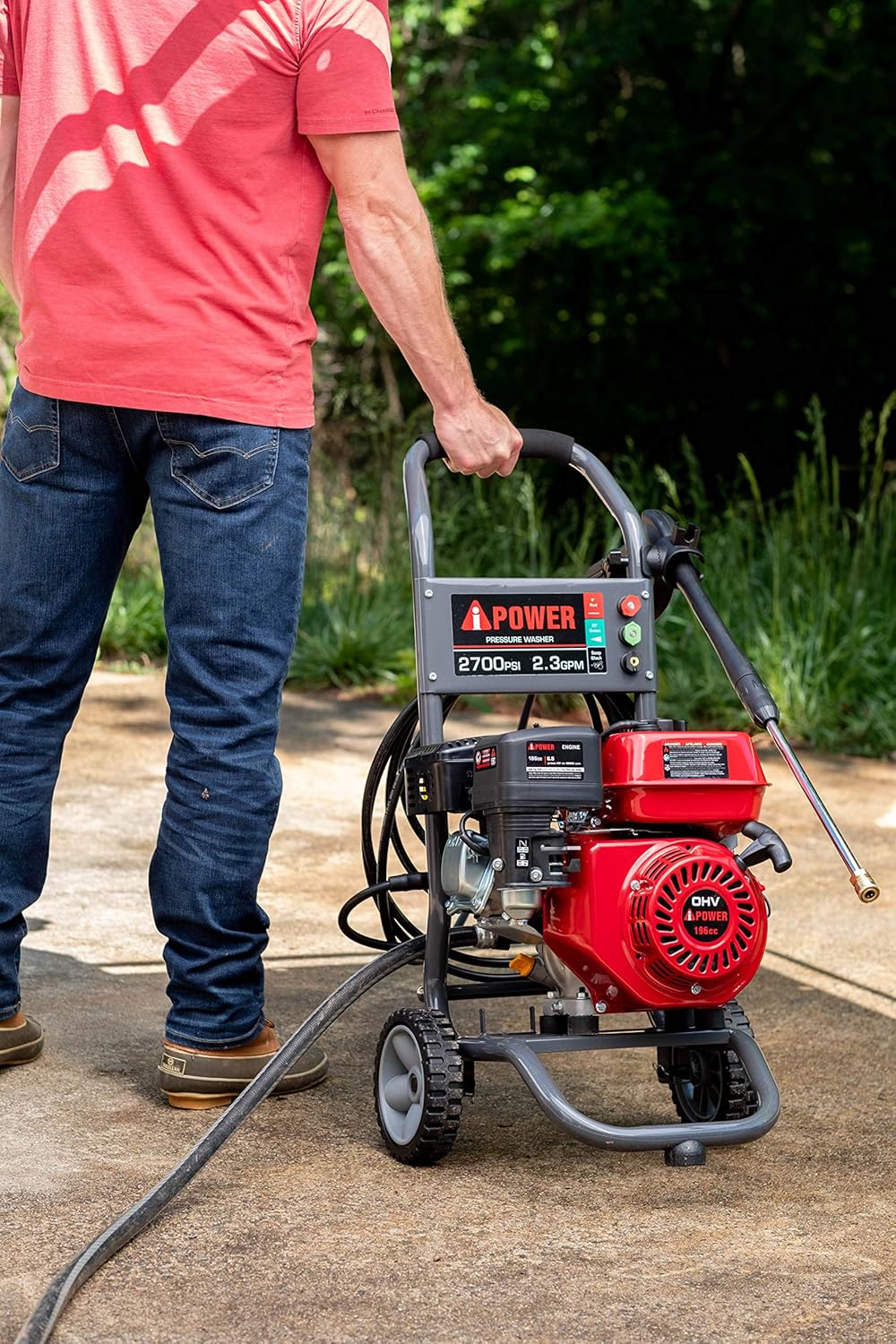 Gas Powered Pressure Washer 2700 PSI 2.3 GPM 7HP with 3 Nozzle Attachments X582