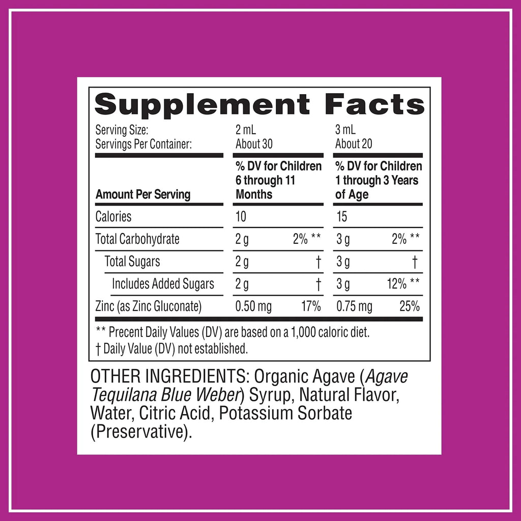 Grape 2oz Baby Immune Support with Zinc N380
