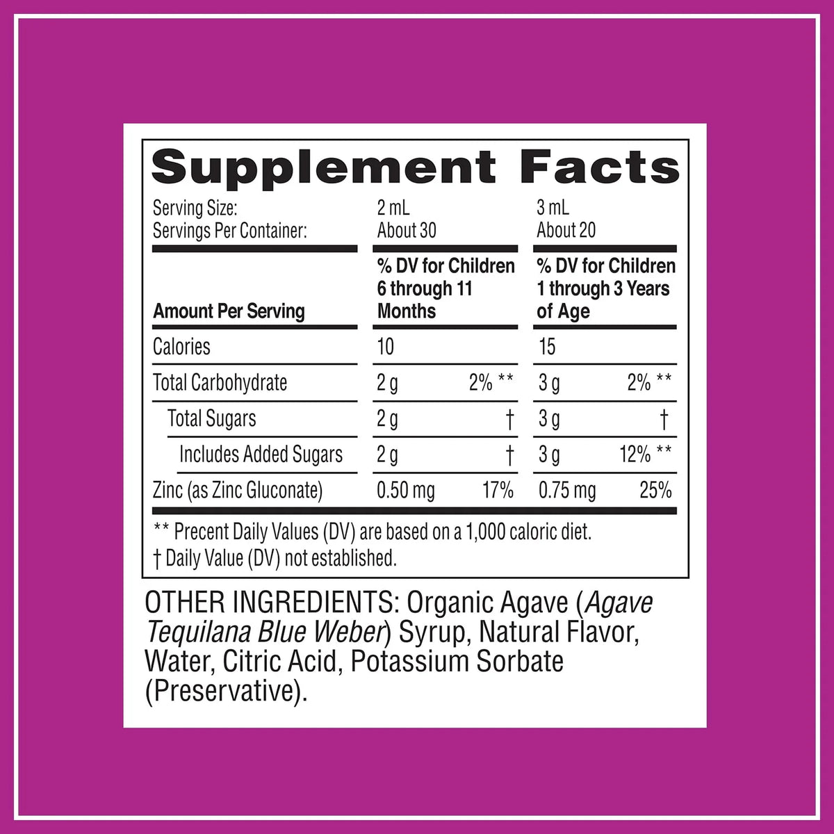 Grape 2oz Baby Immune Support with Zinc N380