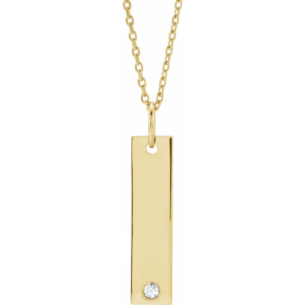 Polished .03 Carat Diamond Bar Necklace B971