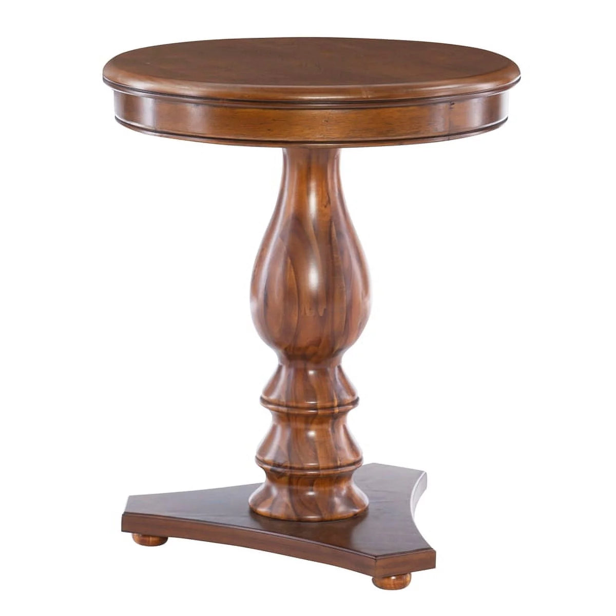 Round Wood Side Table with Pedestal Base V112
