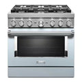 5.1 cu. ft. Dual Fuel Smart Range with 6-Burners in Misty Blue O912