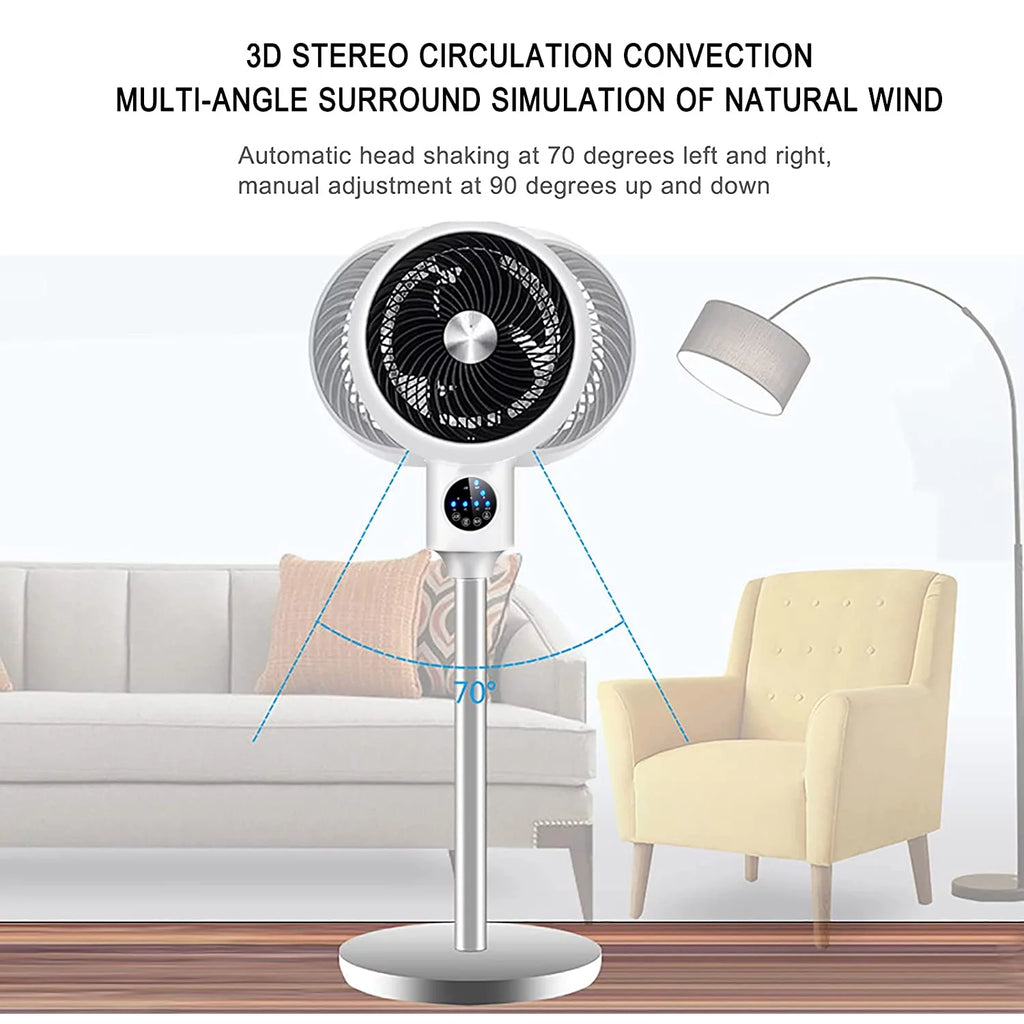 Electric Fan Upright Swing Head Floor Standing Air Circulation Fan Remote Control Y6585
