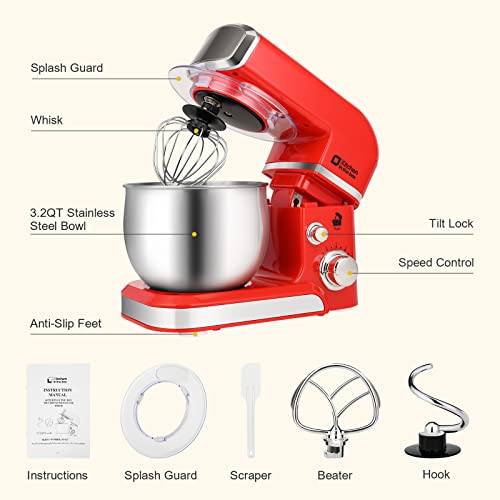 3.2Qt 6 Speeds Blue Electric Food Mixer S662