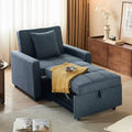 Blue Convertible Sofa Bed Chair with Side Pocket E7504
